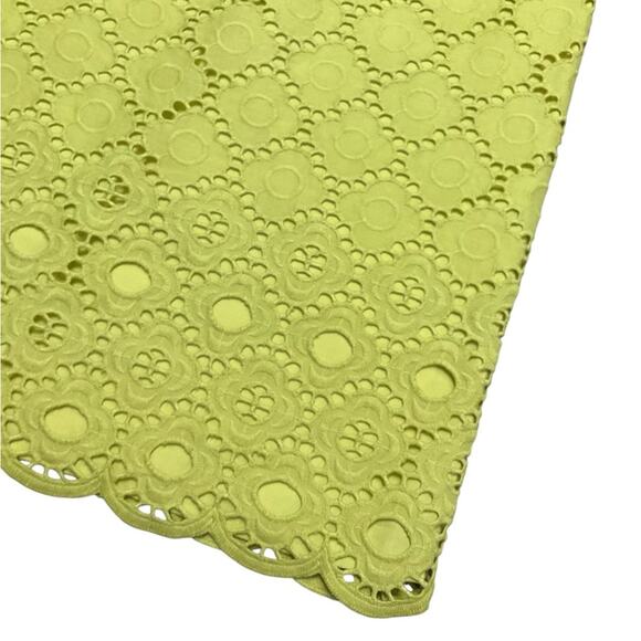 Talbots Women's Midi Dress Eyelet lined Scalloped Hem Green Sheath Size 6 NEW - Picture 6 of 10